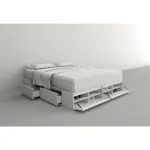 Box De Cama Cajonera Zapatero 6444 King Base Sommier 180 Blanco