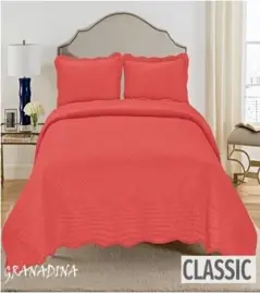 Cubrecama Quilt 1 1/2 Plaza Rojo +...