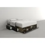 Box Cama Cajonera Base Sommier Zapatero King Size 200x200 Nogal-Negro