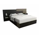Box Cama Cajonera Base Sommier Zapatero King Size 200x200 Nogal-Negro