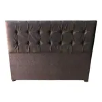 Respaldo Sommier Super Queen 160 Chenille Capitone Cuadrado  Color Chocolate
