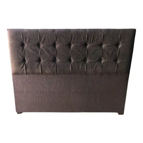 Respaldo Sommier Super Queen 160 Chenille Capitone Cuadrado Color Chocolate
