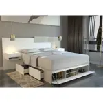 Box De Cama Cajonera Zapatero 6443 Queen Base Sommier 160 Nevado con Everest