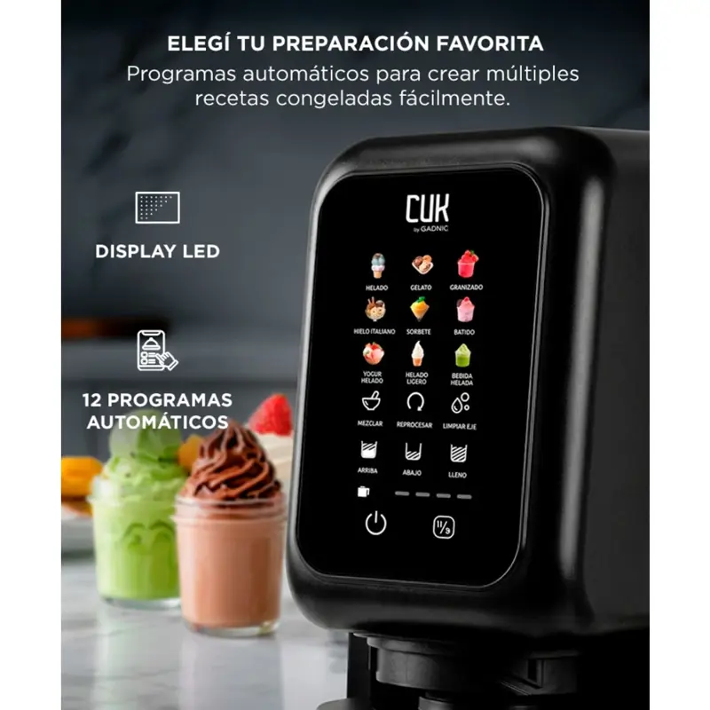 Máquina Para Hacer Helado Cuk By Gadnic 12 Programas 700W