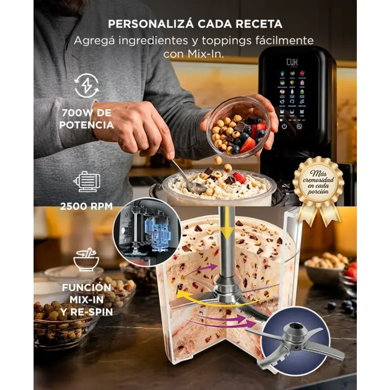 Máquina Para Hacer Helado Cuk By Gadnic 12 Programas 700W