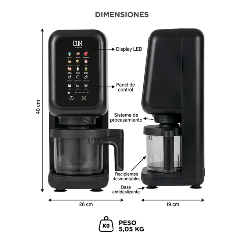 Máquina Para Hacer Helado Cuk By Gadnic 12 Programas 700W