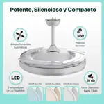 Ventilador De Techo C/Luz Led y Aspas Retractiles Novohome