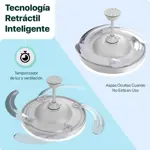 Ventilador De Techo C/Luz Led y Aspas Retractiles Novohome