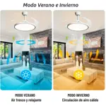 Ventilador De Techo C/Luz Led y Aspas Retractiles Novohome