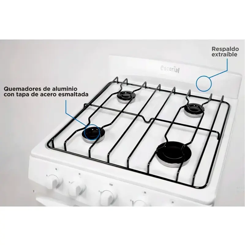 cocina candor blanca 50cm gas natural escorial