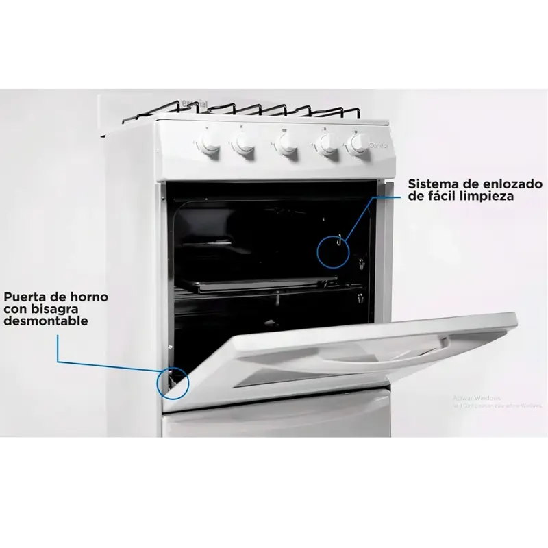 cocina candor blanca 50cm gas natural escorial