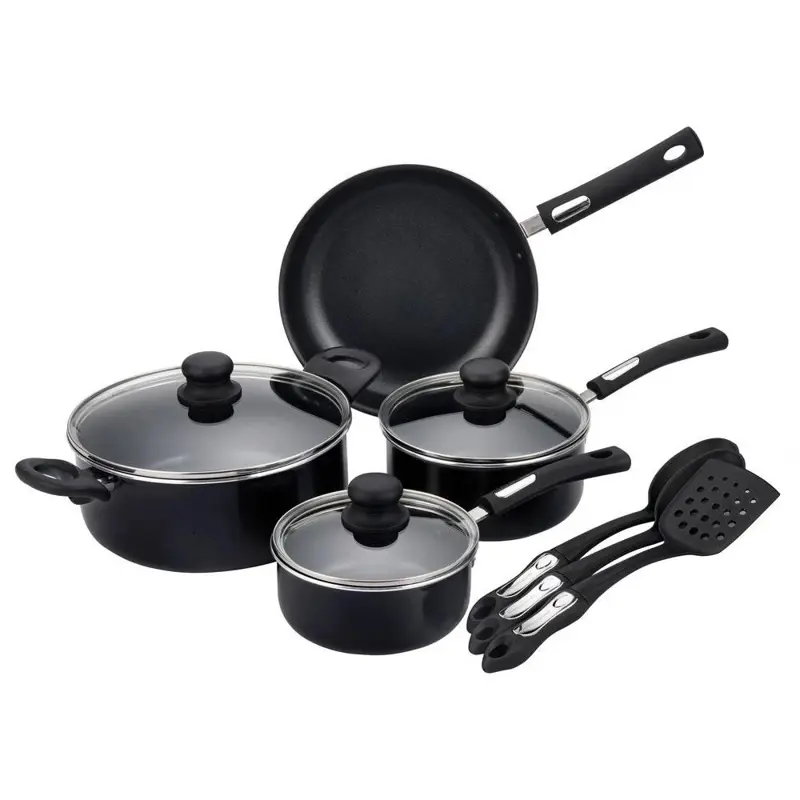 Bateria de Cocina Hamilton Beach Aluminio 10 Piezas Negro SOU24HB NS
