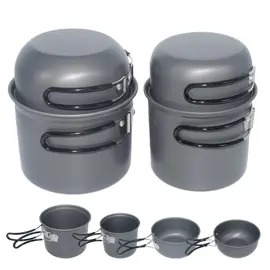 Set De 2 Ollas De Aluminio + 2 Sart...