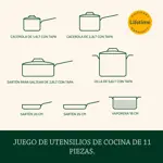 Batería de cocina antiadherente de 11 pzs cerámica XT 54C-11BK de Cuisinart®