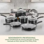 Batería de cocina antiadherente de 11 pzs cerámica XT 54C-11BK de Cuisinart®