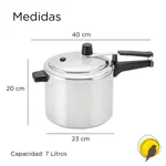 Olla A Presion De 7 Lt  Aluminio Pulido Panelux