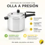 Olla A Presion De 7 Lt  Aluminio Pulido Panelux