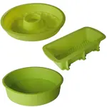Set X3 Elementos Reposteria Silicona Verde 1130021/25/26