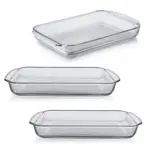 Set X 3 Fuentes De Vidrio Para Horno