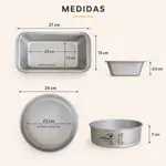 Set Reposteria Molde Desmontable Budin Muffin Antiadherente