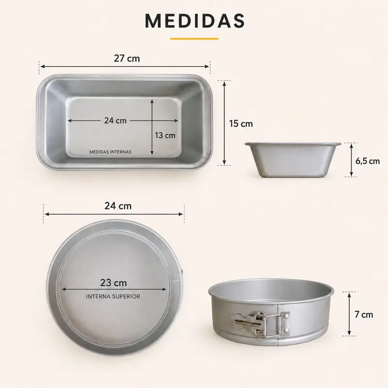 Set Reposteria Molde Desmontable Budin Muffin Antiadherente