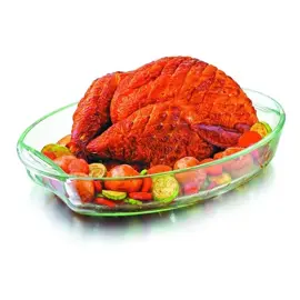 Fuente Asadera Oval Vidrio Templado...