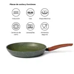 Sartén de Aluminio 26cm TVS Natura Apto Inducción Antiadher.