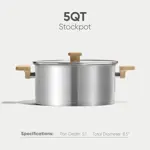 Olla de Acero Inoxidable CAROTE 4.7L con Tapa para Inducción