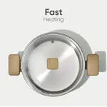 Olla de Acero Inoxidable CAROTE 4.7L con Tapa para Inducción