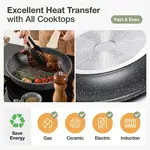 Sartén CAROTE antiadherente, sartén de granito antiadherente con tapa de vidrio