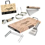Plancheta 2 hornallas + Espátula + Patas + Pinchos + Pinza + Moldes + Bolsa - La Planchetta