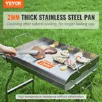 Plancha De Acero Inoxidable Pre-sazonada 60 X 40 Cm