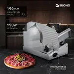 Cortadora de Fiambre Doméstica Suono Metálica Disco de 190mm