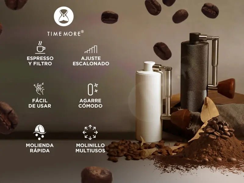 Kit De Molinillo Prensa Francesa Y Termómetro Time More Barista