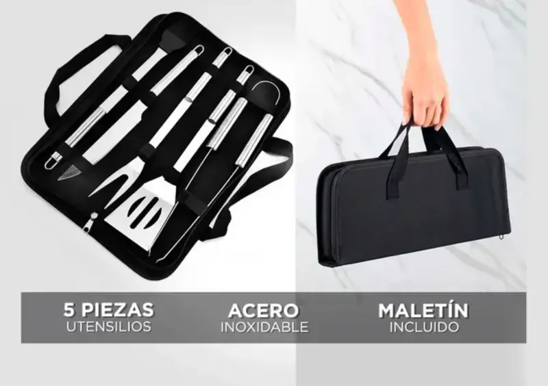 Kit Para Parrilla 5 Piezas Acero inoxidable