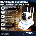 Camara de seguridad Domo inalambrica Midow WIFI con Base HD