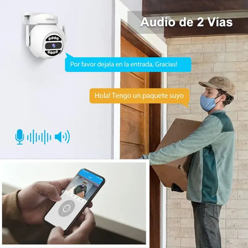 Kit 4 Cámaras Domo Ip Wifi 5g 4mp Hd, Audio 2 Vías Nocturna Blanco