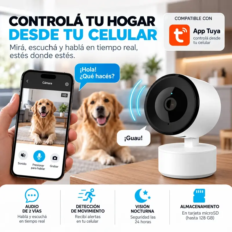 Cámara Wifi Indoor FHD con deteccion de movimiento y audio