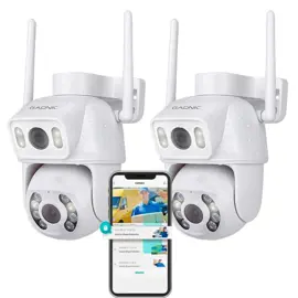 Kit 2 Cámaras De Seguridad Doble Lente 4K