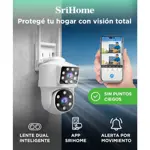 Cámara de seguridad SriHome Lente Dual WiFi Exterior Alerta Movimiento