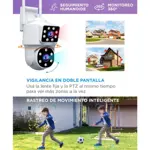 Cámara de seguridad SriHome Lente Dual WiFi Exterior Alerta Movimiento