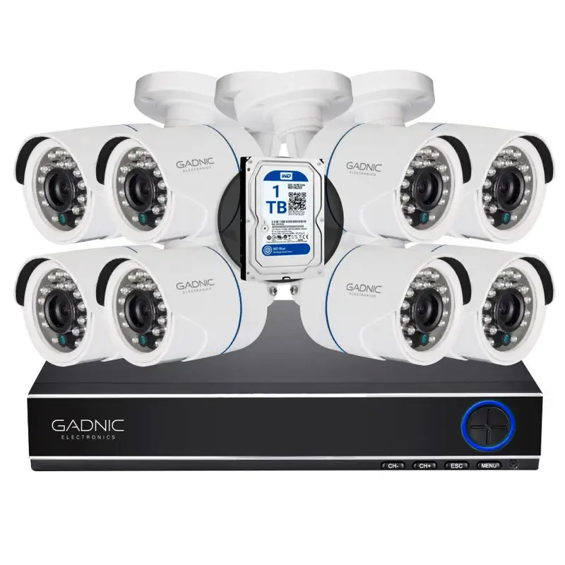 Kit 8 Camaras de seguridad IP Vision Noc + 1Tb