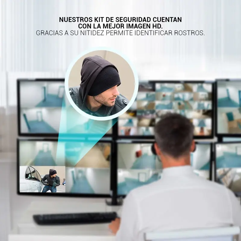 Kit 8 Camaras de seguridad IP Vision Noc + 1Tb