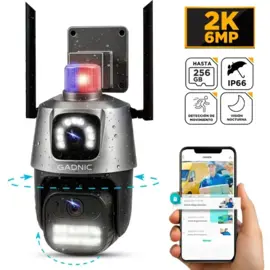 Cámara De Seguridad Dual  Con Sirena