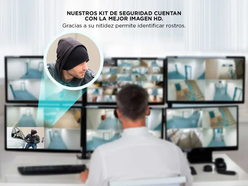 Cámaras de Seguridad x8 + DVR Gadnic SX16 IP Premium Interior / Exterior Visión Nocturna 1Tb