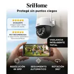 Camara De Seguridad Wifi Exterior Srihome SH072 8MP 4K Dual Wifi 24G 5G Lente 36mm