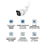 Camara de Seguridad Wifi IP Bullet Interior Exterior IP Vision Nocturna Waggs