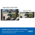 Cámara de vídeo inteligente con timbre TP-Link Tapo D210 con resolución 2K