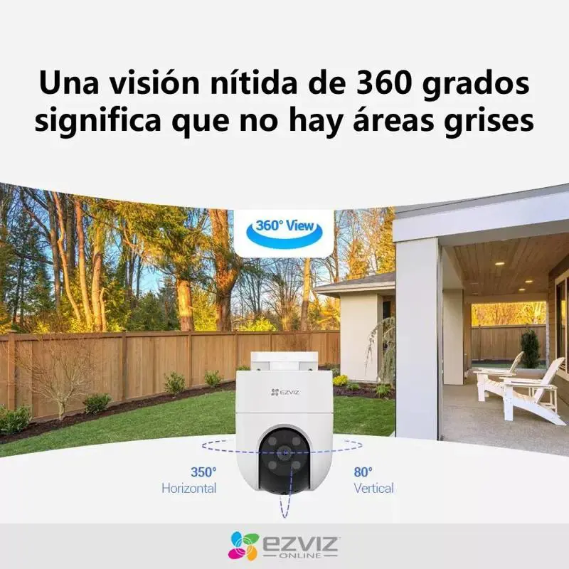 Combo X2 Cámara Seguridad Ezviz H8C WiFi Exterior Full HD 360° Visión Nocturna