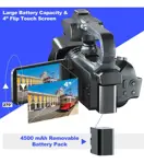 Cámara De Video 4k 64mp Para Vlogging Y Youtube - Negro
